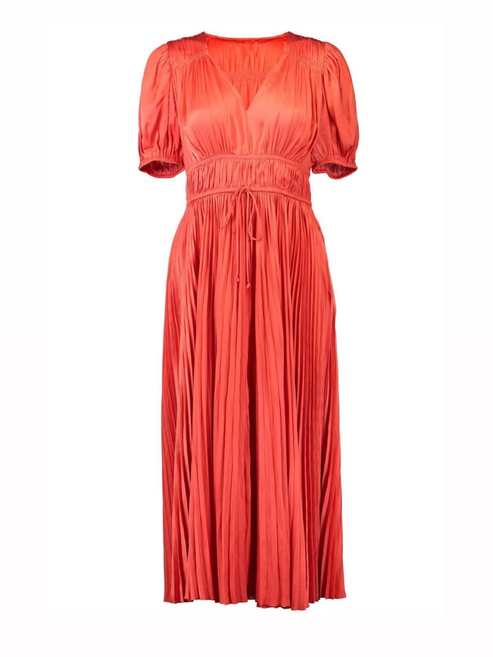 Ulla Johnson Audra Puff sleeve dress in coral